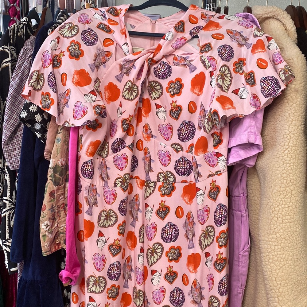 Temperley London Pink Print Dress